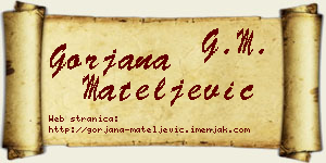 Gorjana Mateljević vizit kartica
